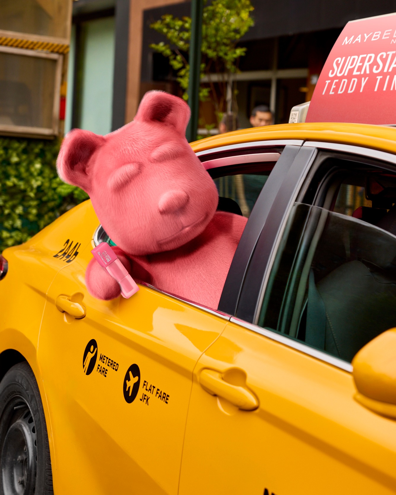 Teddy in a NYC yellow cab · carousel post